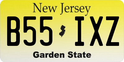 NJ license plate B55IXZ