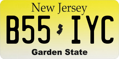 NJ license plate B55IYC