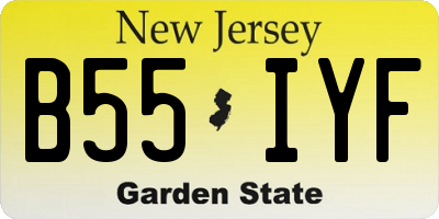 NJ license plate B55IYF