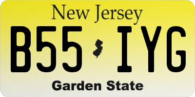 NJ license plate B55IYG