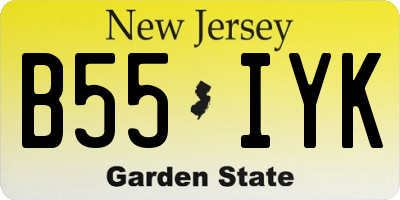 NJ license plate B55IYK