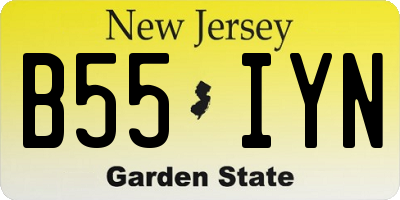 NJ license plate B55IYN