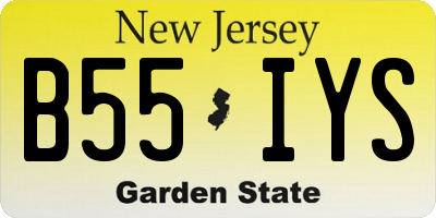 NJ license plate B55IYS