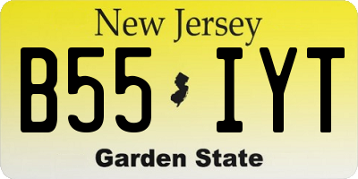 NJ license plate B55IYT