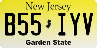 NJ license plate B55IYV