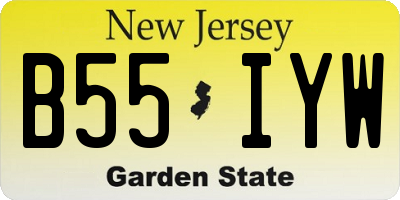 NJ license plate B55IYW