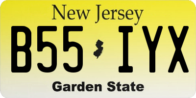 NJ license plate B55IYX