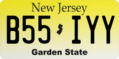 NJ license plate B55IYY