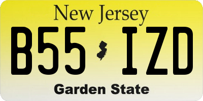 NJ license plate B55IZD
