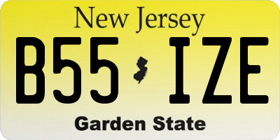 NJ license plate B55IZE