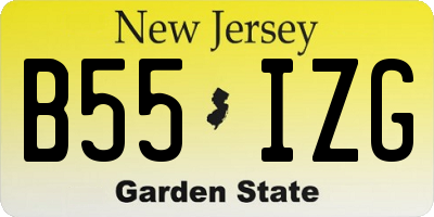 NJ license plate B55IZG