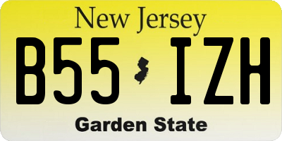 NJ license plate B55IZH