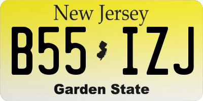 NJ license plate B55IZJ