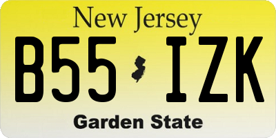 NJ license plate B55IZK