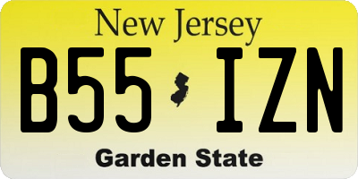 NJ license plate B55IZN
