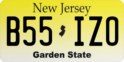 NJ license plate B55IZO