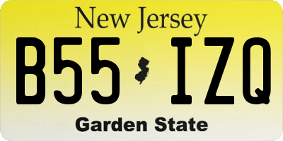 NJ license plate B55IZQ
