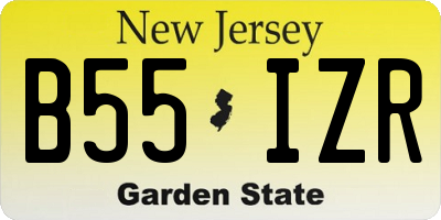NJ license plate B55IZR