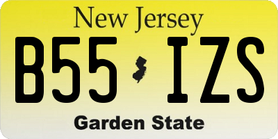 NJ license plate B55IZS
