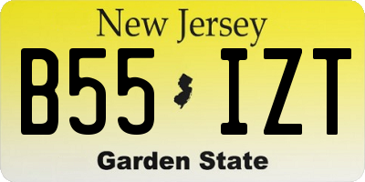 NJ license plate B55IZT