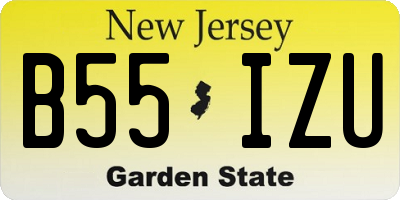 NJ license plate B55IZU