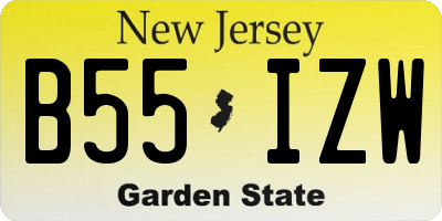 NJ license plate B55IZW