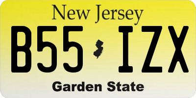 NJ license plate B55IZX
