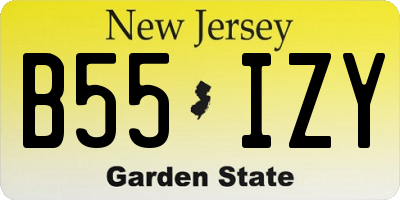 NJ license plate B55IZY