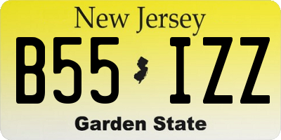 NJ license plate B55IZZ