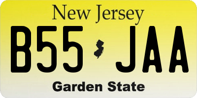 NJ license plate B55JAA