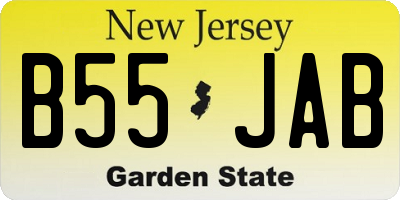NJ license plate B55JAB
