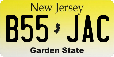 NJ license plate B55JAC