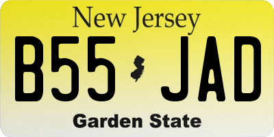 NJ license plate B55JAD