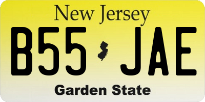 NJ license plate B55JAE