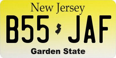 NJ license plate B55JAF