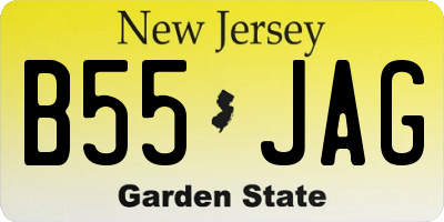 NJ license plate B55JAG