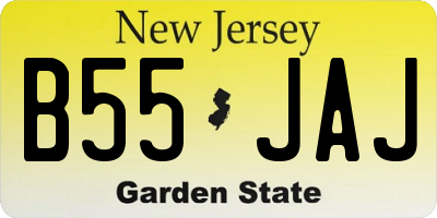 NJ license plate B55JAJ