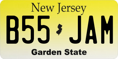 NJ license plate B55JAM