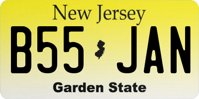 NJ license plate B55JAN