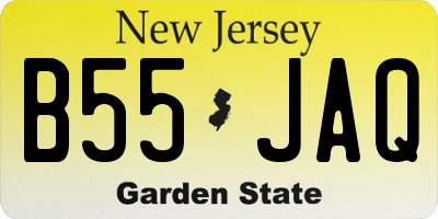 NJ license plate B55JAQ