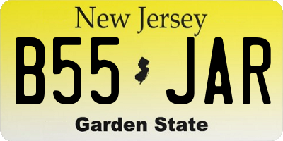 NJ license plate B55JAR