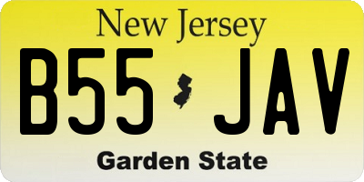 NJ license plate B55JAV