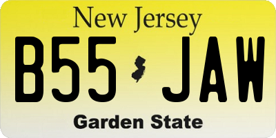 NJ license plate B55JAW