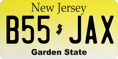 NJ license plate B55JAX