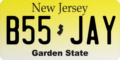NJ license plate B55JAY