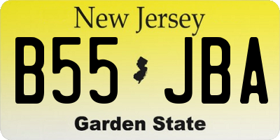 NJ license plate B55JBA