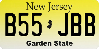 NJ license plate B55JBB