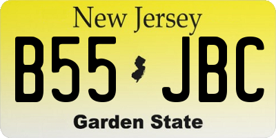 NJ license plate B55JBC