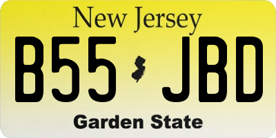 NJ license plate B55JBD
