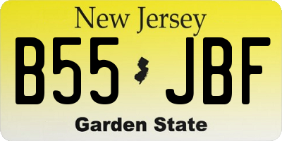 NJ license plate B55JBF